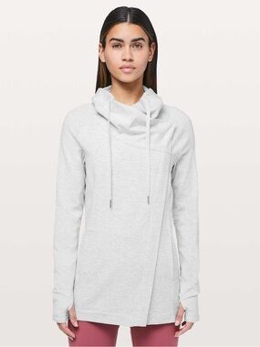 lululemon athletica Heathered Ultra Light Gray Coast Easy Wrap Hoodie
